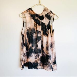 Go Silk New 100%Silk Tie It Back Sleeveless Print Top